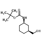 structure of CAS# 920966-16-1, 2-Methyl-2-propanyl [(1R,3S)-3-(hydroxymethyl)cyclohexyl]carbamate;MFCD03844608;tert-Butyl cis-(3-hydroxymethyl)cyclohexylcarbamate;tert-Butyl cis-(3-hydroxymethyl)-cyclohexylcarbamate