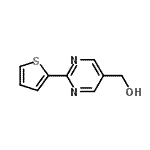 structure of CAS# 921939-13-1, [2-(2-Thienyl)-5-pyrimidinyl]methanol;(2-(2-thienyl)pyrimidin-5-yl)methan-1-ol;(2-thiophen-2-ylpyrimidin-5-yl)methanol;[2-(Thien-2-yl)pyrimidin-5-yl]methanol