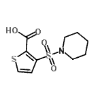 structure of CAS# 923697-76-1, 3-(1-Piperidinylsulfonyl)-2-thiophenecarboxylic acid;3-(piperidin-1-ylsulfonyl)thiophene-2-carboxylic acid;3-(PIPERIDIN-1-YLSULFONYL)THIOPHENE-2-CARBOXYLICACID;MFCD08444272