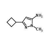 structure of CAS# 92406-41-2, 3-Cyclobutyl-1-methyl-1H-pyrazol-5-amine;3-Cyclobutyl-1-methyl-1H-pyrazol-5-amine