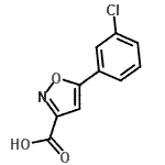 structure of CAS# 925940-95-0, 5-(3-Chlorophenyl)-1,2-oxazole-3-carboxylic acid;MFCD07377104