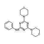 structure of CAS# 93438-27-8, 4,6-Di(4-morpholinyl)-N-phenyl-1,3,5-triazin-2-amine;(4,6-bis(N-morpholino)-[1,3,5]triazin-2-yl)-phenylamine;(4,6-dimorpholin-4-yl(1,3,5-triazin-2-yl))phenylamine;(4,6-Di-morpholin-4-yl-[1,3,5]triazin-2-yl)-phenyl-amine