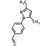 structure of CAS# 934570-54-4, 4-(3,5-Dimethyl-1H-pyrazol-1-yl)benzaldehyde;3,5-Dimethyl-1-(4-formylphenyl)-1H-pyrazole;4-(3,5-Dimethyl-1H-pyrazol-1-yl)benzaldehyde;4-(3,5-Dimethyl-1H-pyrazol-1-yl)benzaldehyde 97%