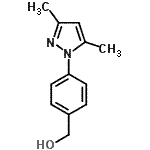 structure of CAS# 934570-55-5, [4-(3,5-Dimethyl-1H-pyrazol-1-yl)phenyl]methanol;[4-(3,5-dimethyl-1H-pyrazol-1-yl)phenyl]methanol;[4-(3,5-dimethylpyrazolyl)phenyl]methan-1-ol;4-(3,5-Dimethyl-1H-pyrazol-1-yl)benzyl alcohol 97%