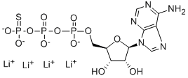 structure of CAS# 93839-89-5, Adenosine 5'-(Trihydrogen Diphosphate) P'-Anhydride With Phosphorothioic Acid Lithium salt (1:4);ATP-GAMMA-S TETRALITHIUM SALT;ATP-GAMMA-S LITHIUM SALT;Atpγs Tetralithium Salt