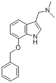 structure of CAS# 94067-27-3, N,N-Dimethyl-7-(Phenylmethoxy)-1H-Indole-3-Methanamine;[7-(Benzyloxy)-1H-Indol-3-Yl]Methyl-Dimethyl-Amine;7-Benzyloxy-3-(Dimethylaminomethyl)Indole;7-Benzyloxygramine