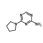 structure of CAS# 940980-96-1, 4-(1-Pyrrolidinyl)-1,3,5-triazin-2-amine;1,3,5-triazin-2-amine, 4-(1-pyrrolidinyl);4-(1-pyrrolidinyl)-1,3,5-triazin-2-amine;4-(pyrrolidin-1-yl)-1,3,5-triazin-2-amine