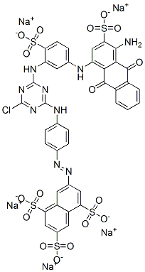 CAS#: 94159-05-4， Pentasodium 7-[[4-[[4-[[5-[(4-Amino-9,10-Dihydro-9,10-Dioxo-3-Sulphonato-1-Anthryl)Amino]-2-Sulphonatophenyl]Amino]-6-Chloro-1,3,5-Triazin-2-Yl]Amino]Phenyl]Azo]Naphthalene-1,3,5-Trisulphonate