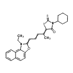 CAS#: 94166-41-3， 3-cyclohexyl-5-[4-(1-ethylbenzo[e][1,3]benzoxazol-2-ylidene)-1-methyl-but-2-enylidene]-2-thioxo-thiazolidin-4-one