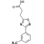 structure of CAS# 94192-16-2, 3-[3-(3-Methylphenyl)-1,2,4-oxadiazol-5-yl]propanoic acid;1,2,4-oxadiazole-5-propanoic acid, 3-(3-methylphenyl);1,2,4-oxadiazole-5-propanoic acid, 3-(3-methylphenyl)-;3-(3-(m-tolyl)-1,2,4-oxadiazol-5-yl)propanoic acid