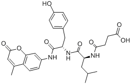 结构式 CAS# 94367-20-1, N-(3-羧基-1-氧代丙基)-L-亮氨酰-N-(4-甲基-2-氧代-2H-1-苯并吡喃-7-基)-L-酪氨酰胺