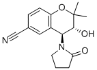 structure of CAS# 94470-67-4, Cromakalim;3-Hydroxy-2,2-Dimethyl-4-(2-Oxo-1-Pyrrolidinyl)-6-Chromancarbonitrile;3-Hydroxy-4-(2-Ketopyrrolidin-1-Yl)-2,2-Dimethyl-Chroman-6-Carbonitrile;2H-Benzopyran-6-Carbonitrile, 3,4-Dihydro-3-Hydroxy-2,2-Dimethyl-4-(2-Oxo-1-Pyrrolidinyl)-
