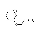 结构式 CAS# 946758-97-0, 3-(烯丙氧基)哌啶