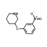 structure of CAS# 946759-44-0, 3-(3-Nitrophenoxy)piperidine;3-(3-Nitrophenoxy)piperidine;3-(3-Nitro-phenoxy)-piperidine;MFCD08688448