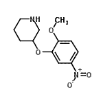structure of CAS# 946759-48-4, 3-(2-Methoxy-5-nitrophenoxy)piperidine;3-(2-Methoxy-5-nitrophenoxy)piperidine;MFCD08688062