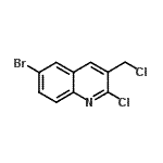 structure of CAS# 948290-77-5, 6-Bromo-2-chloro-3-(chloromethyl)quinoline
