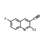 structure of CAS# 948291-71-2, 2-Chloro-6-fluoro-3-quinolinecarbonitrile