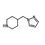 结构式 CAS# 956075-57-3, 4-(1H-吡唑-1-基甲基)哌啶