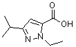 结构式 CAS# 956397-13-0, 1-乙基-3-异丙基-1H-吡唑-5-羧酸