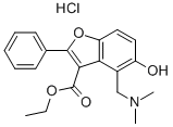 structure of CAS# 95696-19-8, Ethyl 4-[(Dimethylamino)Methyl]-5-Hydroxy-2-Phenyl-1-Benzofuran-3-Carboxylate Hydrochloride;(3-Ethoxycarbonyl-5-Hydroxy-2-Phenyl-Benzofuran-4-Yl)Methyl-Dimethyl-Ammonium;(3-Ethoxycarbonyl-5-Hydroxy-2-Phenyl-4-Benzofuranyl)Methyl-Dimethylammonium;(3-Carbethoxy-5-Hydroxy-2-Phenyl-Benzofuran-4-Yl)Methyl-Dimethyl-Ammonium