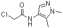 structure of CAS# 957261-65-3, 2-Chloro-N-(1,5-dimethyl-1H-pyrazol-4-yl)acetamide;2-chloro-<wbr>N-(1,1-di<wbr>oxidotetr<wbr>ahydrothi<wbr>en-3-yl)-<wbr>N-(2-fury<wbr>lmethyl)a<wbr>cetamide;2-Chloro-N-(1,5-dimethyl-1H-pyrazol-4-yl)-acetamide;acetamide, 2-chloro-N-(1,5-dimethyl-1H-pyrazol-4-yl)