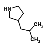 structure of CAS# 959238-03-0, 3-Isobutylpyrrolidine;3-Isobutylpyrrolidine;MFCD07383547;pyrrolidine, 3-(2-methylpropyl)