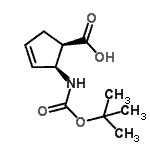 structure of CAS# 959746-05-5, (1R,2S)-2-({[(2-Methyl-2-propanyl)oxy]carbonyl}amino)-3-cyclopentene-1-carboxylic acid