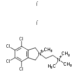 structure of CAS# 96750-66-2, 4,5,6,7-Tetrachloro-2-methyl-2-[2-(trimethylammonio)ethyl]-2,3-dihydro-1H-isoindolium diiodide;[69-27-2];3-[[4-(Ch<wbr>loropheny<wbr>l)piperaz<wbr>in-1-yl]m<wbr>ethyl-1H-<wbr>pyrrolo[2<wbr>,3-b]pyri<wbr>dine diio<wbr>dide;3-[[4-(Ch<wbr>loropheny<wbr>l)piperaz<wbr>in-1-yl]m<wbr>ethyl-1H-<wbr>pyrrolo[2<wbr>,3-b]pyri<wbr>dine diio<wbr>dide |