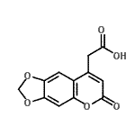 structure of CAS# 97744-77-9, (6-Oxo-6H-[1,3]dioxolo[4,5-g]chromen-8-yl)acetic acid;2-(6-oxo-6H-[1,3]dioxolo[4,5-g]chromen-8-yl)acetic acid;4-Carboxymethyl-6,7-methylenedioxycoumarin