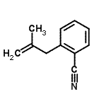 structure of CAS# 97780-98-8, 2-(2-Methyl-2-propen-1-yl)benzonitrile;2-(2-Methylallyl)benzonitrile;3-(2-Cyanophenyl)-2-methyl-1-propene;3-(2-Cyanophenyl)-2-methylprop-1-ene