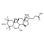 structure of CAS# 99102-69-9, (3alpha,5beta,7alpha,8xi,17xi)-3,7-Dihydroxy(2,2,4,4-<sup>2</sup>H<sub>4</sub>)cholan-24-oic acid;Chenodiol-d4