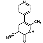 structure of CAS# 99445-26-8, 2-Methyl-6-oxo-1,6-dihydro-3,4'-bipyridine-5-carbonitrile;(3,4'-Bip<wbr>yridine)-<wbr>5-carboni<wbr>trile, 1,<wbr>6-dihydro<wbr>-2-methyl<wbr>-6-oxo-;(3,4'-Bipyridine)-5-carbonitrile, 6-dihydro-2-methyl-6-oxo-;1,2-Dihydro-6-methyl-2-oxo-5-pyridin-4-ylnicotinonitrile