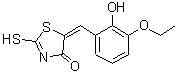 结构式 CAS# 99988-45-1, (5E)-5-(3-乙氧基-2-羟基苄亚基)-2-硫基-1,3-噻唑-4(5H)-酮
