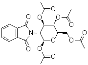 结构式 CAS# 10022-13-6, 1,3,4,6-四-O-乙酰基-2-脱氧-2-邻苯二甲酰亚胺基-beta-D-吡喃葡萄糖