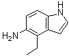 结构式 CAS# 1003858-71-6, 4-乙基-1H-吲哚-5-胺