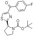 结构式 CAS# 1005342-78-8, (2S)-2-[4-(4-氟苯甲酰基)-2-噻唑基]-1-吡咯烷羧酸叔丁酯