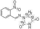 structure of CAS# 1007476-86-9, 1-(2-Nitrobenzylidenamino)-2,4-imidazolidinedione-[2,4,5-<sup>13</sup>C]