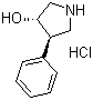 structure of CAS# 1008112-09-1, (3S,4R)-4-Phenylpyrrolidin-3-ol hydrochloride