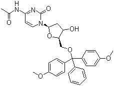 结构式 CAS# 100898-63-3, N-乙酰基-5'-O-(4,4'-二甲氧基三苯甲基)-2'-脱氧胞苷