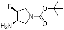 structure of CAS# 1009075-48-2, (3R,4S)-3-Amino-4-fluoro-1-pyrrolidinecarboxylic acid tert-butyl ester