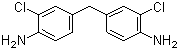 structure of CAS# 101-14-4, 4,4'-Methylene bis(2-chloroaniline);DACPM; 4,4'-Diamino-3,3'-dichlorodiphenylmethane; 2,2'-Dichloro-4,4'-methylene dianiline; 4,4'-Methylenebis(2-chlorobenzenamine); Di(4-amino-3-chlorophenyl)methane; 3,3'-Dichloro-4,4'-diaminodiphenyl methane; 4,4'-Methylenebis(2-chloroaniline)