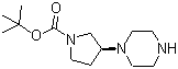 structure of CAS# 1010446-31-7, (3S)-3-(1-Piperazinyl)-1-pyrrolidinecarboxylic acid tert-butyl ester