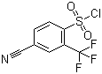 structure of CAS# 1016701-95-3, 4-Cyano-2-(trifluoromethyl)benzenesulfonyl chloride