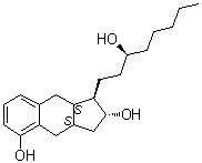 structure of CAS# 101692-02-8, (1R,2R,3aS,9aS)-2,3,3a,4,9,9a-Hexahydro-1-[(3S)-3-hydroxyoctyl]-1H-benz[f]indene-2,5-diol