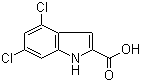 结构式 CAS# 101861-63-6, 4,6-二氯吲哚-2-甲酸