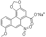 8-Methoxy-6-nitrophenanthro[3,4-d]-1,3-dioxole-5-carboxylic acid sodium salt molecular structure (CAS 10190-99-5)