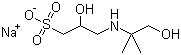 structure of CAS# 102029-60-7, AMPSO sodium salt;3-((1,1-Dimethyl-2-hydroxyethyl)amino)-2-hydroxypropanesulfonic acid sodium salt
