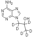6-Amino-alpha-(methyl-d<sub>3</sub>)-9H-purine-9-ethan-alpha,beta,beta-d<sub>3</sub>-ol molecular structure (CAS 1020719-54-3)