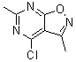结构式 CAS# 1023758-00-0, 4-氯-3,6-二甲基异恶唑并[5,4-d]嘧啶