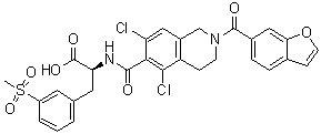 structure of CAS# 1025967-78-5, Lifitegrast;N-[[2-(6-Benzofuranylcarbonyl)-5,7-dichloro-1,2,3,4-tetrahydro-6-isoquinolinyl]carbonyl]-3-(methylsulfonyl)-L-phenylalanine; SAR 1118
